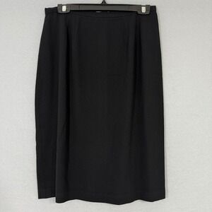 Anne Klein‎ II Vintage Midi Pencil Skirt Womens Size 12 Black Made in USA Career